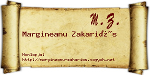 Margineanu Zakariás névjegykártya